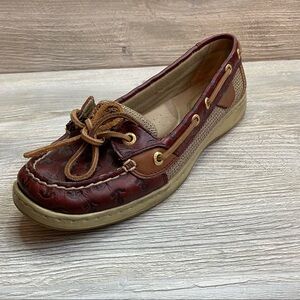 Sperry top sider leather angelfish burgundy brown loafers